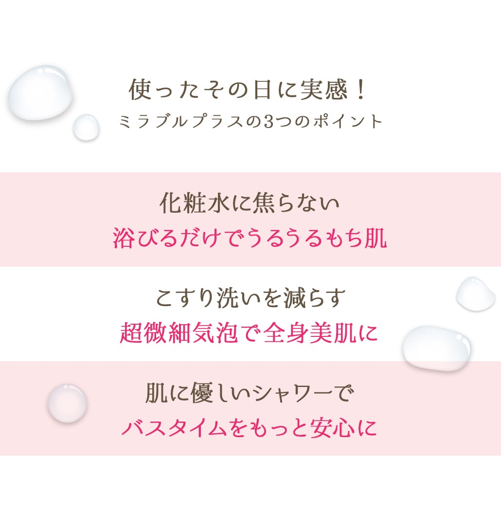 使ったその日に実感！シャワーヘッドのミラブルプラス、３つのポイント